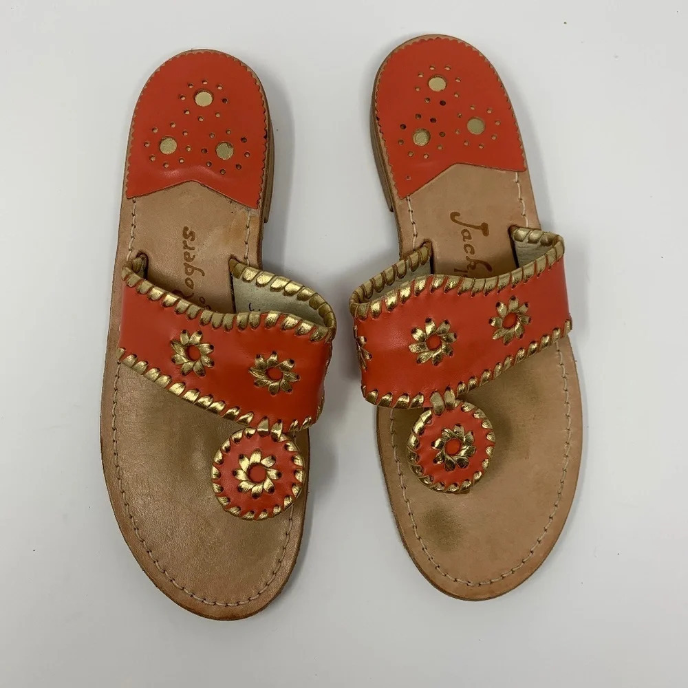 Jack Rogers Nantucket Flip‎ Flop Sandal Fire Coral